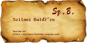 Szilasi Balázs névjegykártya